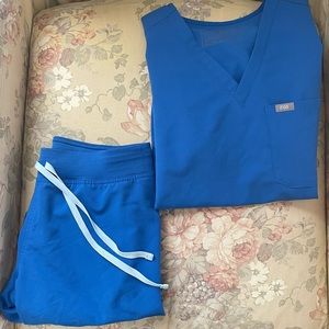 Figs Royal Blue Set (Catarina top- Livingston pants)